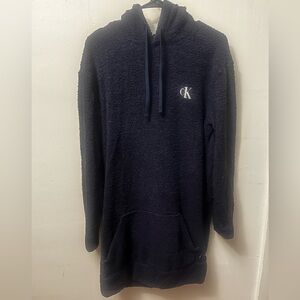 Calvin Klein Navy Sherpa Sleep Dress w/ Hood